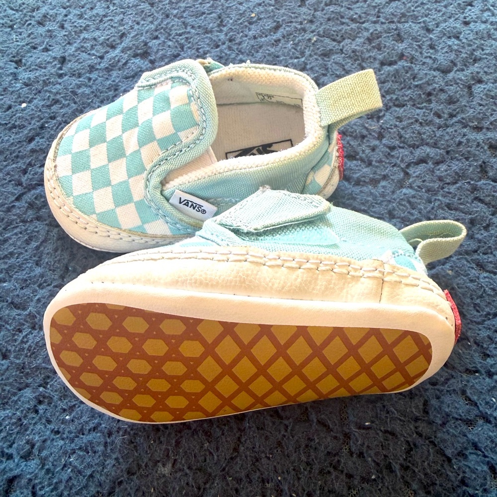 Baby Vans Blue & White Checkered Sneakers